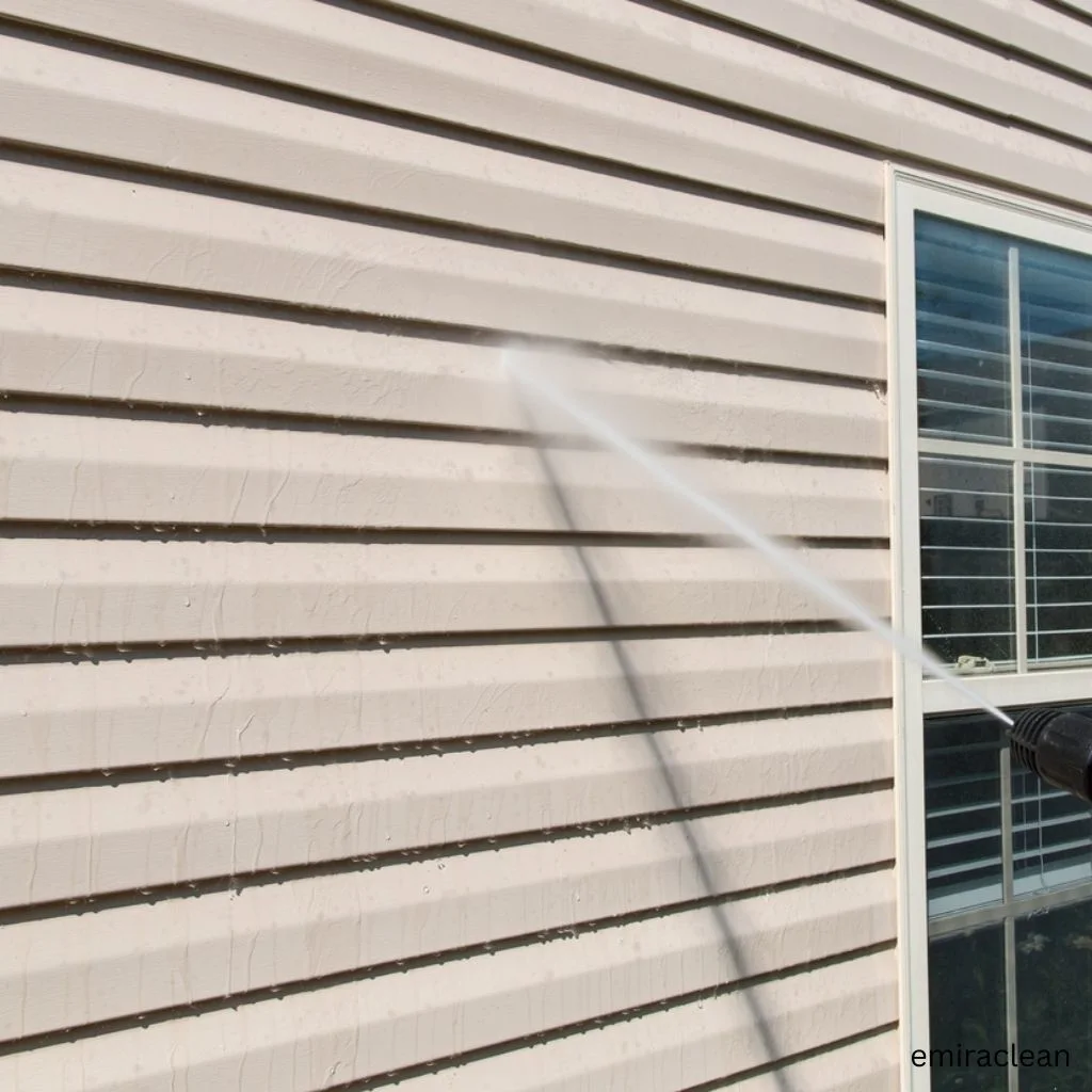 building facade cleaning by professional technicians