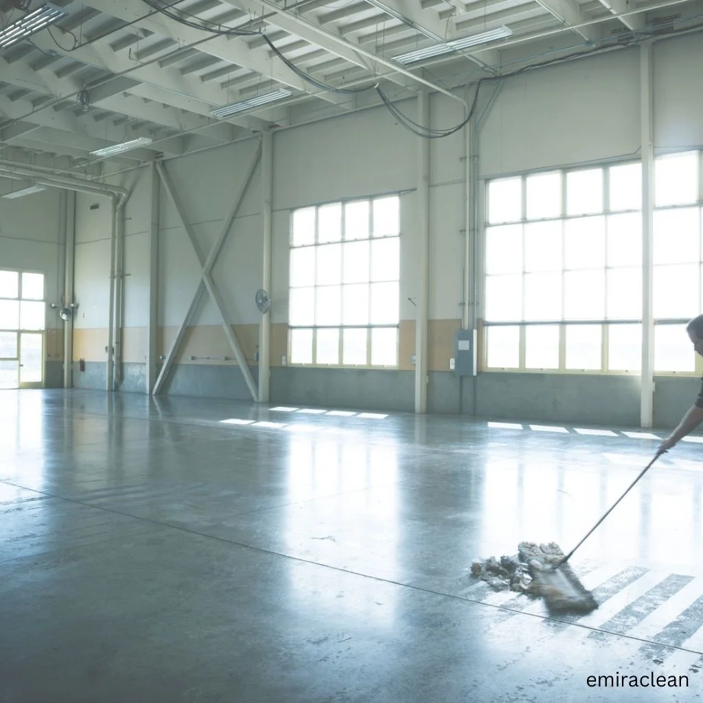 Warehouse and factory cleaning services by professional industrial cleaners