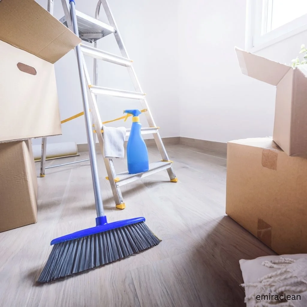Deep cleaning of empty apartment during move-out or move-in