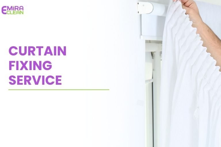 Professional curtain fixing services including installation and adjustment