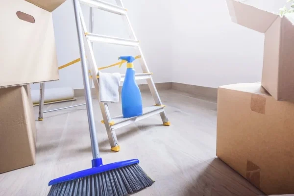 Deep cleaning of empty apartment during move-out or move-in